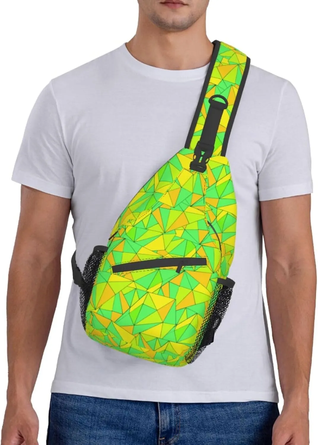 Crossbody Bags For Women Men Bright Colorful Abstract Sling Backpack Chest Shoulder Bag Gym Cycling Travel Hiking Daypack