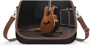 Crossbody Bags for Women Shoulder Bag Leather Handbag Musical Instrument Guitar Messenger Bag Office Work Bag