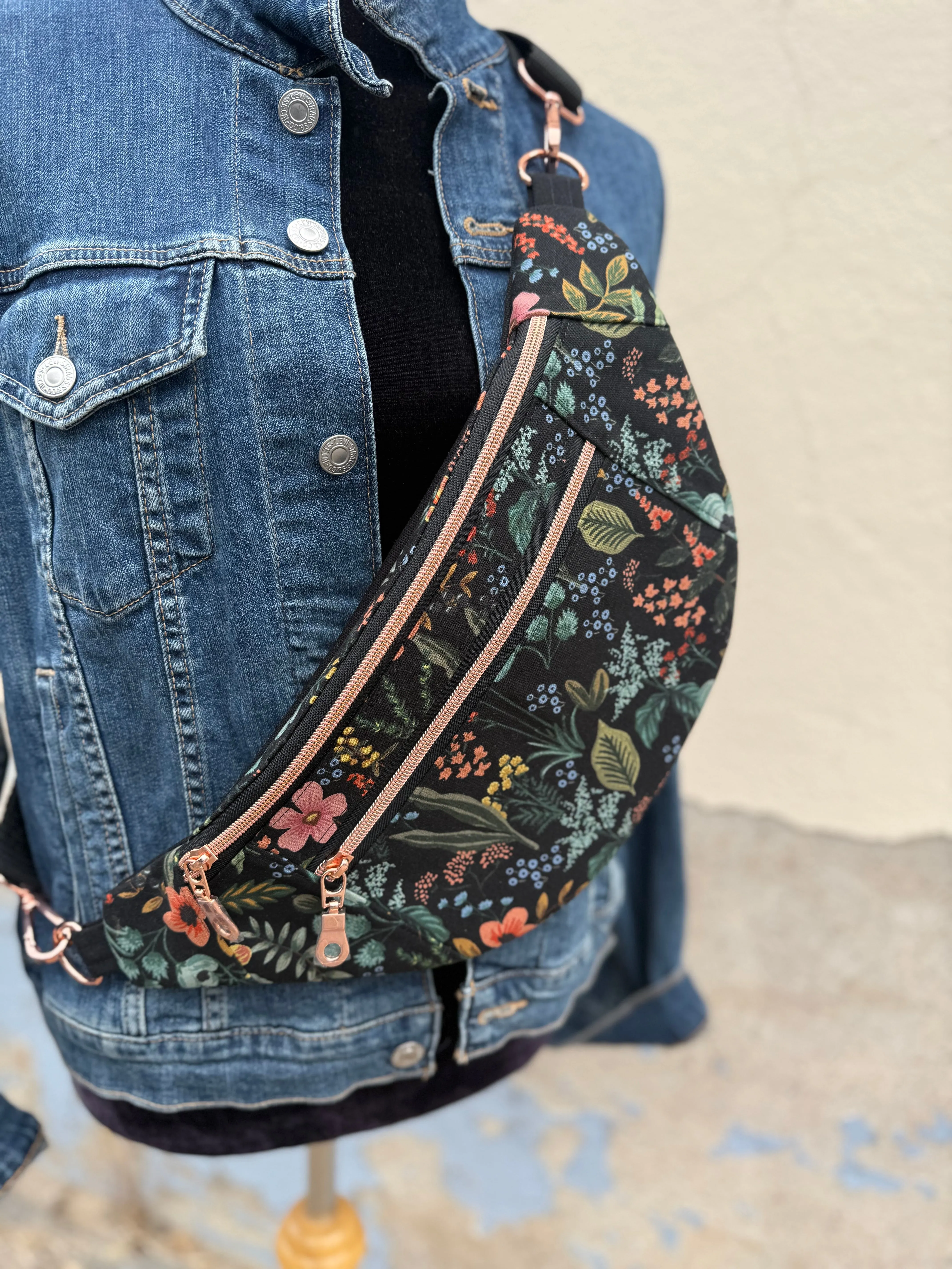 Crossbody Hipster Bag Rifle Paper Co Canvas -Amalfi Coast Pattern