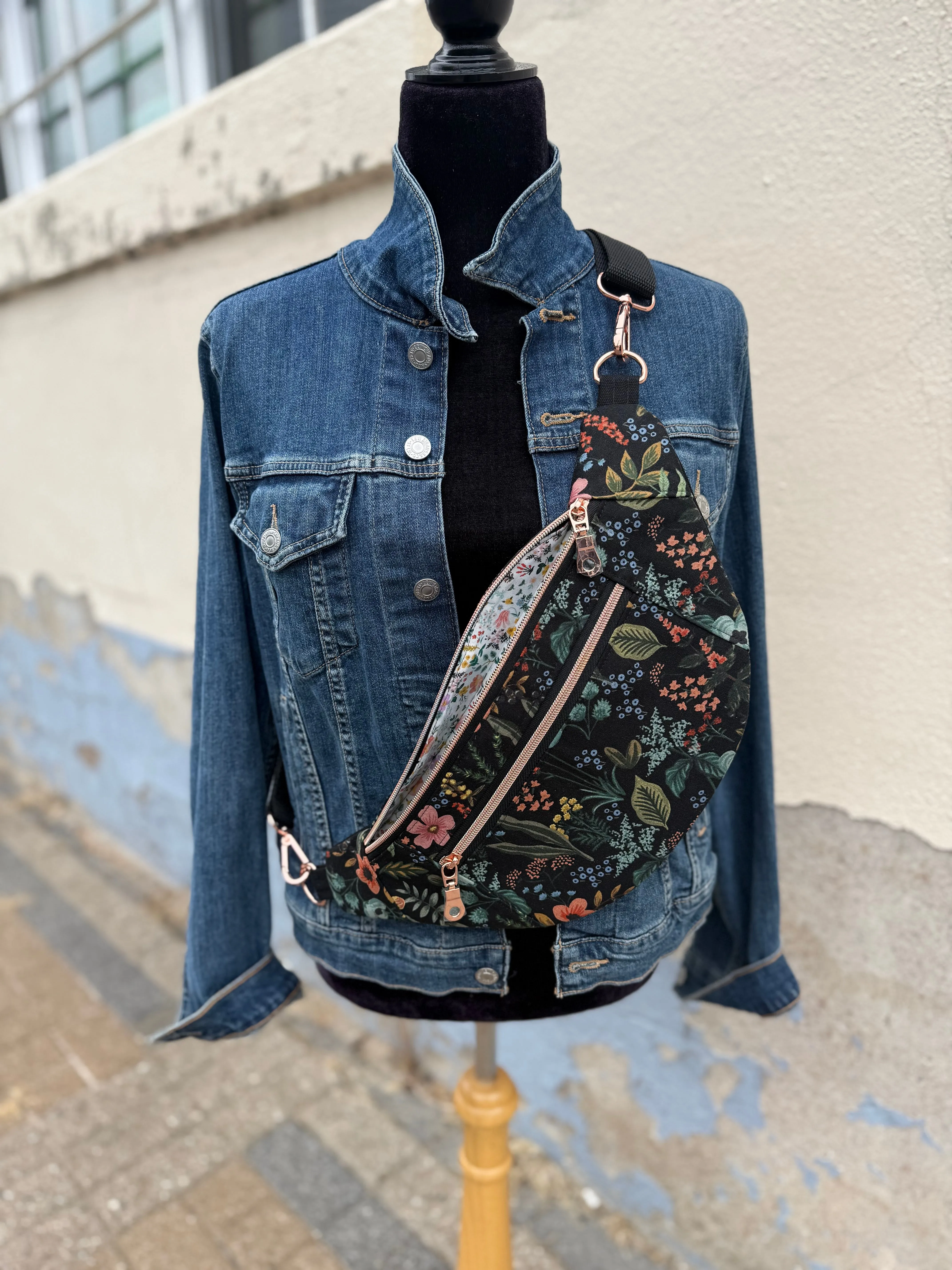 Crossbody Hipster Bag Rifle Paper Co Canvas -Amalfi Coast Pattern