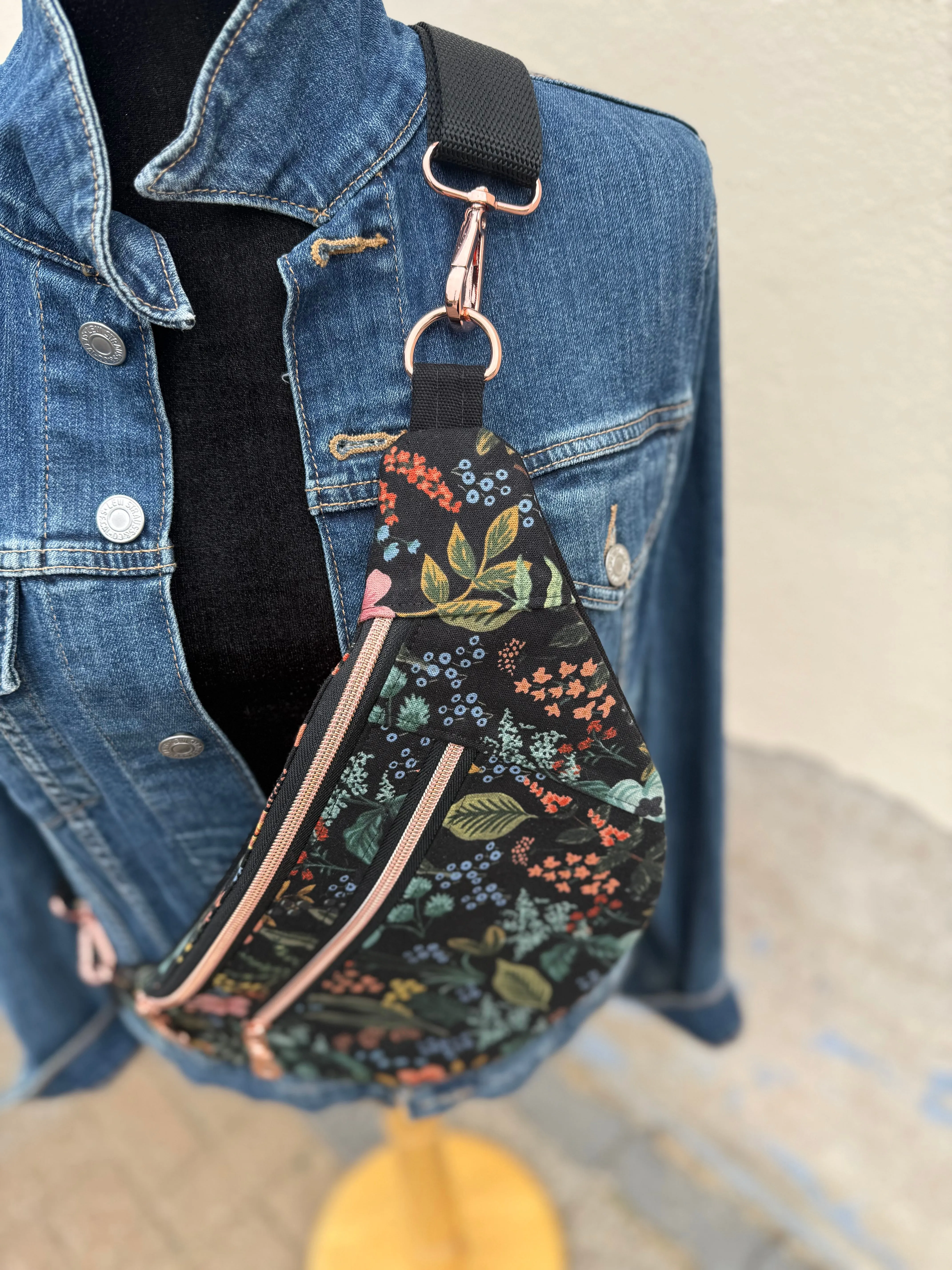 Crossbody Hipster Bag Rifle Paper Co Canvas -Amalfi Coast Pattern