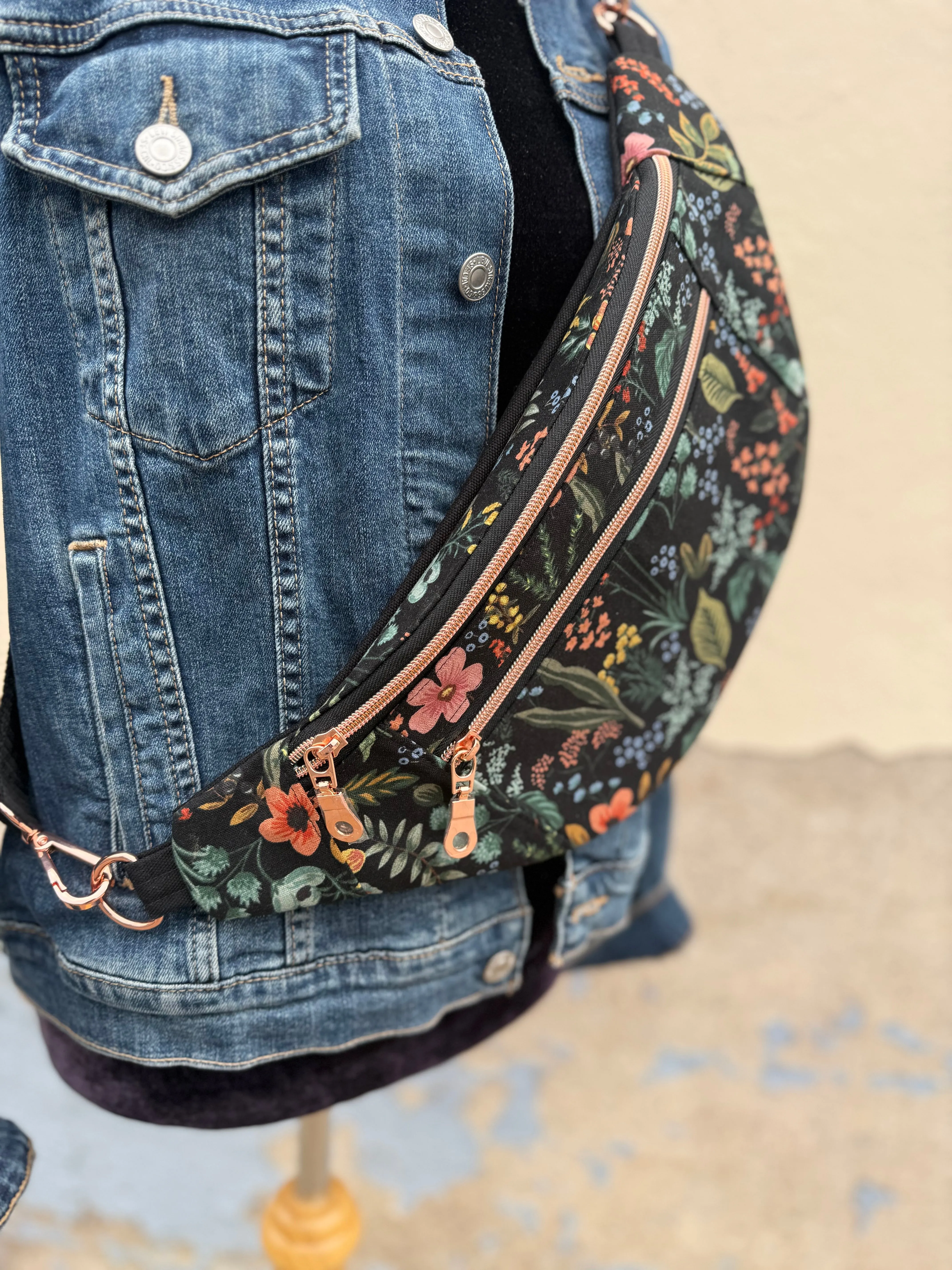Crossbody Hipster Bag Rifle Paper Co Canvas -Amalfi Coast Pattern