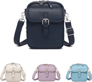 Crossbody Leather Bag, Women's PU Crossbody, Wallet Essentials (Purple 5.91 * 3.54 * 7. 87 inches)