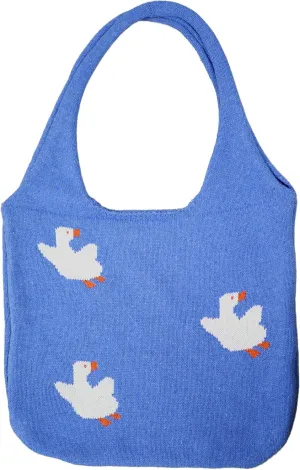Cute Duck Tote Bag, Beach Bag Large Shoulder Bag Handbags Hollow Hobo Bag for Women