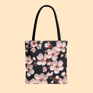 Dark Elegance Cherry Blossom Tote