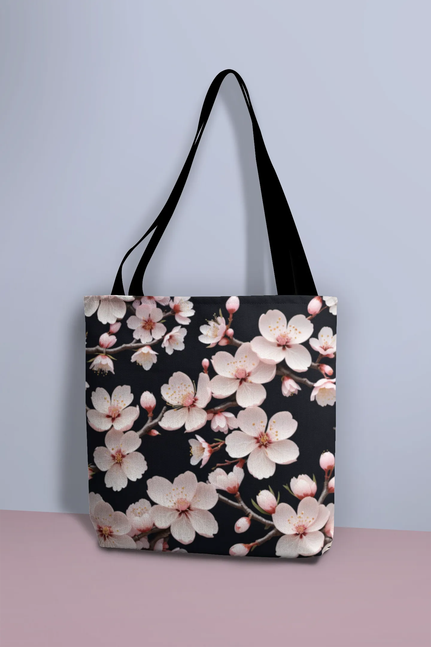 Dark Elegance Cherry Blossom Tote