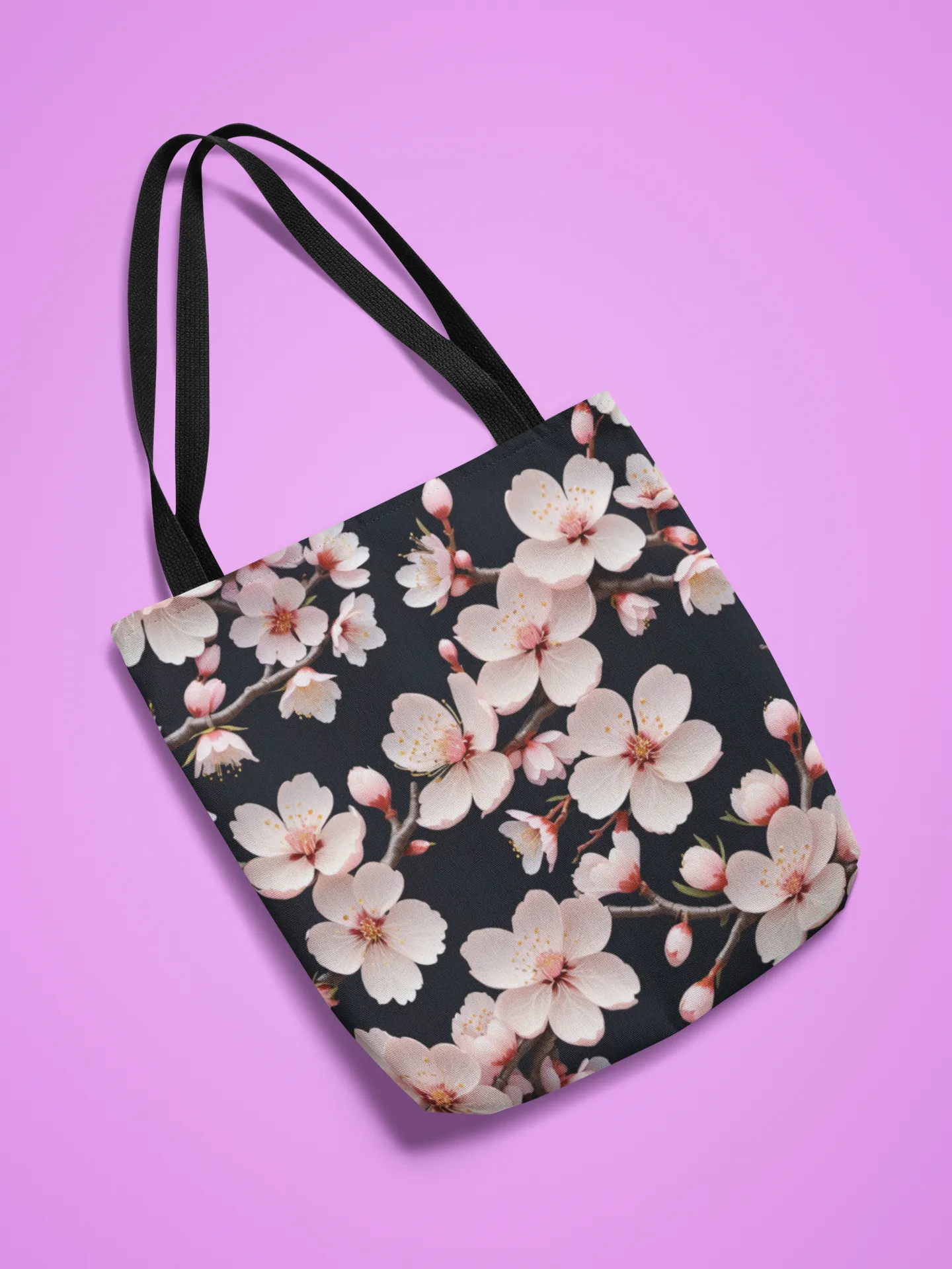 Dark Elegance Cherry Blossom Tote