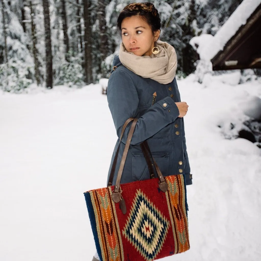 Dark Oversized savings Earth & Tote Wool Chic Arrows
