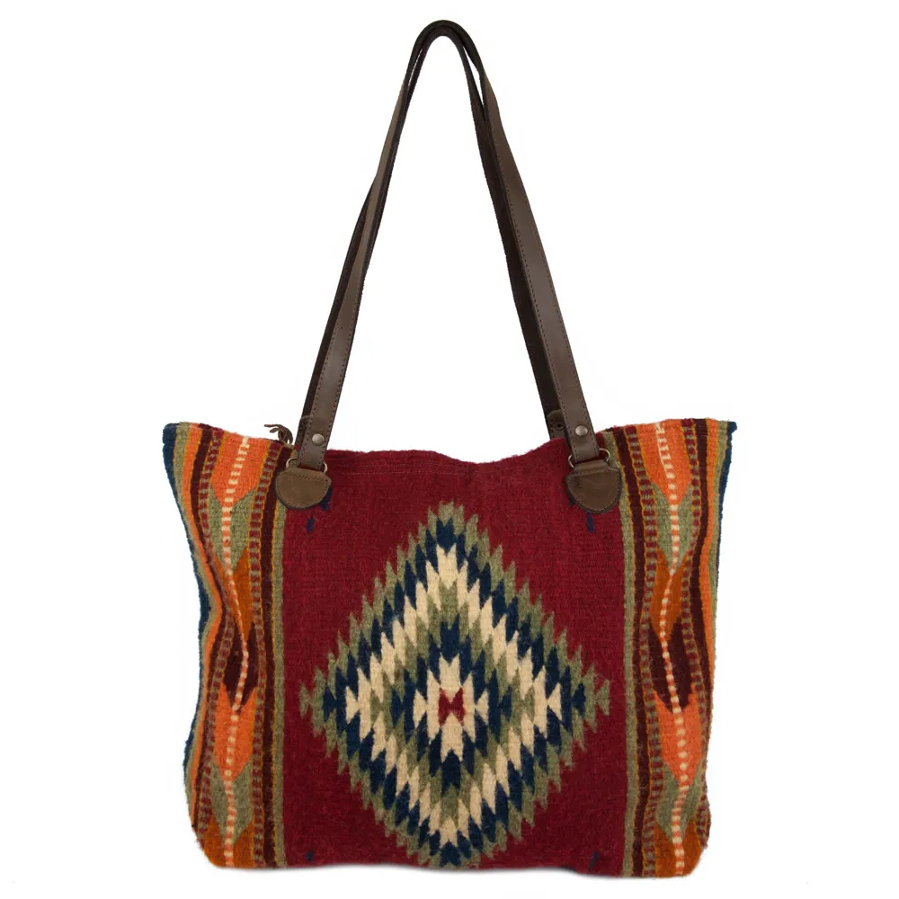 Dark Oversized savings Earth & Tote Wool Chic Arrows