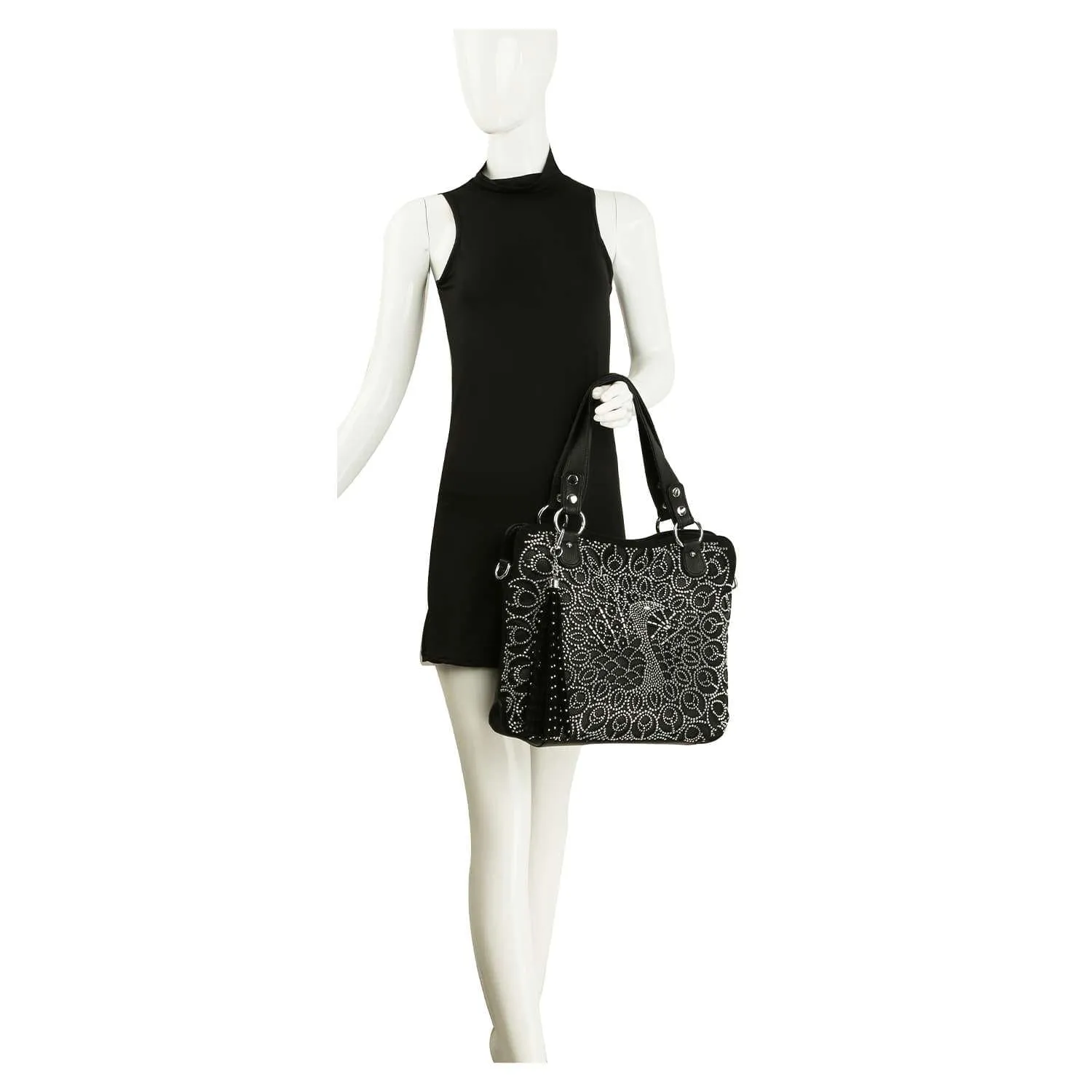 Dazzling Bling Peacock Fashion Handbag