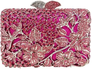 Dazzling Flower Rhinestone Evening Bag Wedding Cocktail Party Clutch Handbags Elegant Women Crystal Purses