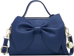 Designer Small Handbags for Women with Top Carry Handle and Cute Bow Knot,Leather Purses and Over-Shoulder Strap