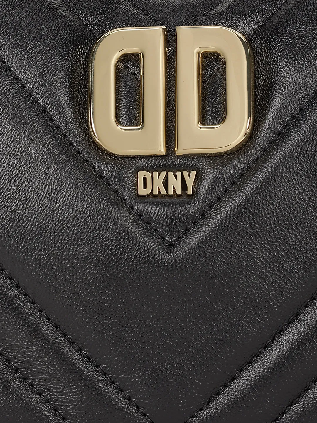Dkny Women Black Solid Quilted Hobo Bag
