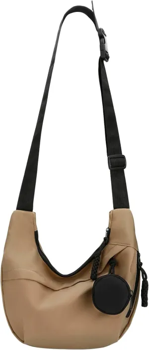 DOB SECHS Crossbody Bag Nylon Messenger Bags for Women Multilayer Shoulder Bag with Adjustable Strap Casual Bag Hobo Bag