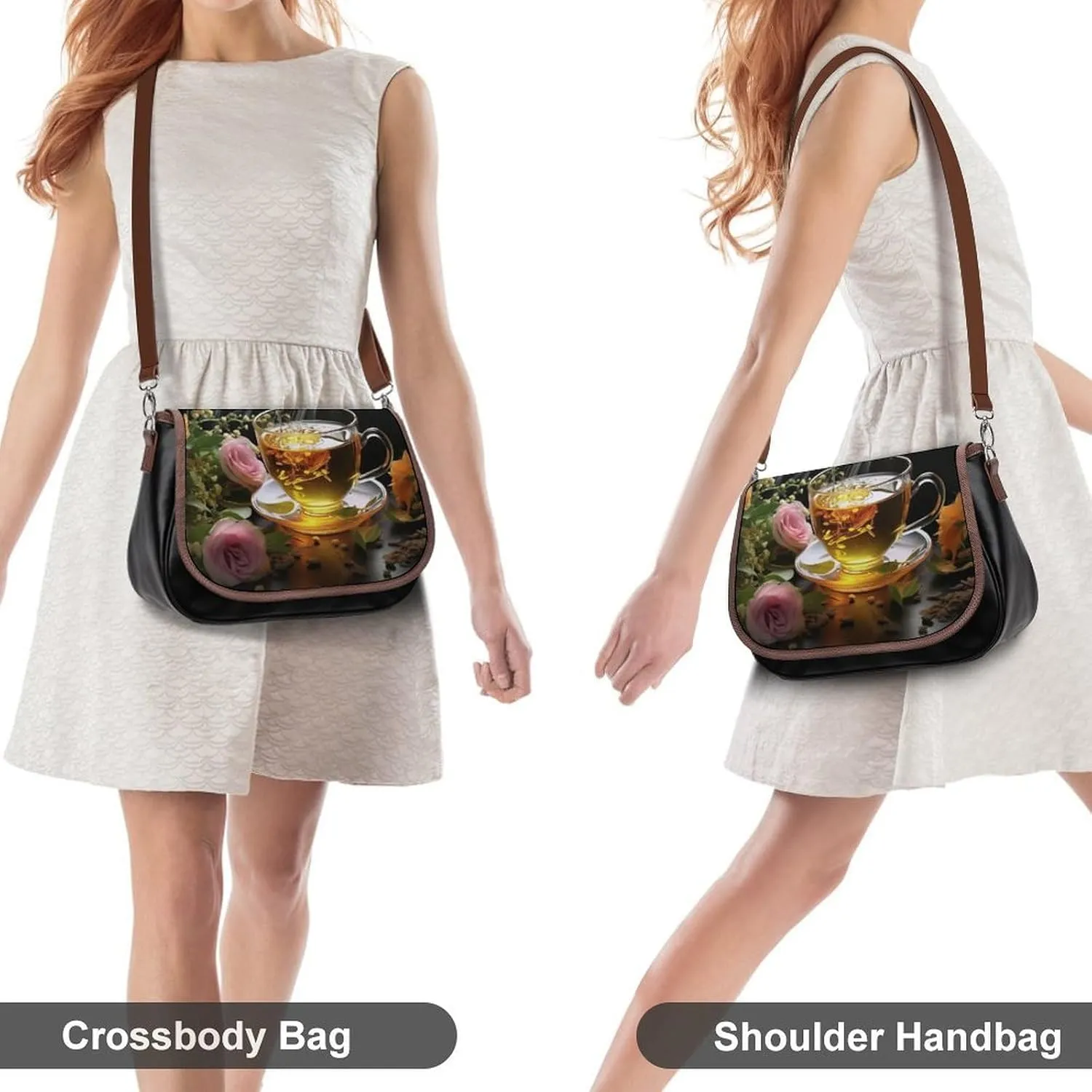 Dragonfly Green Crossbody Bags for Women,PU Leather Tote Bag for Women,Shoulder Bag Purse for Work Shopping Travel