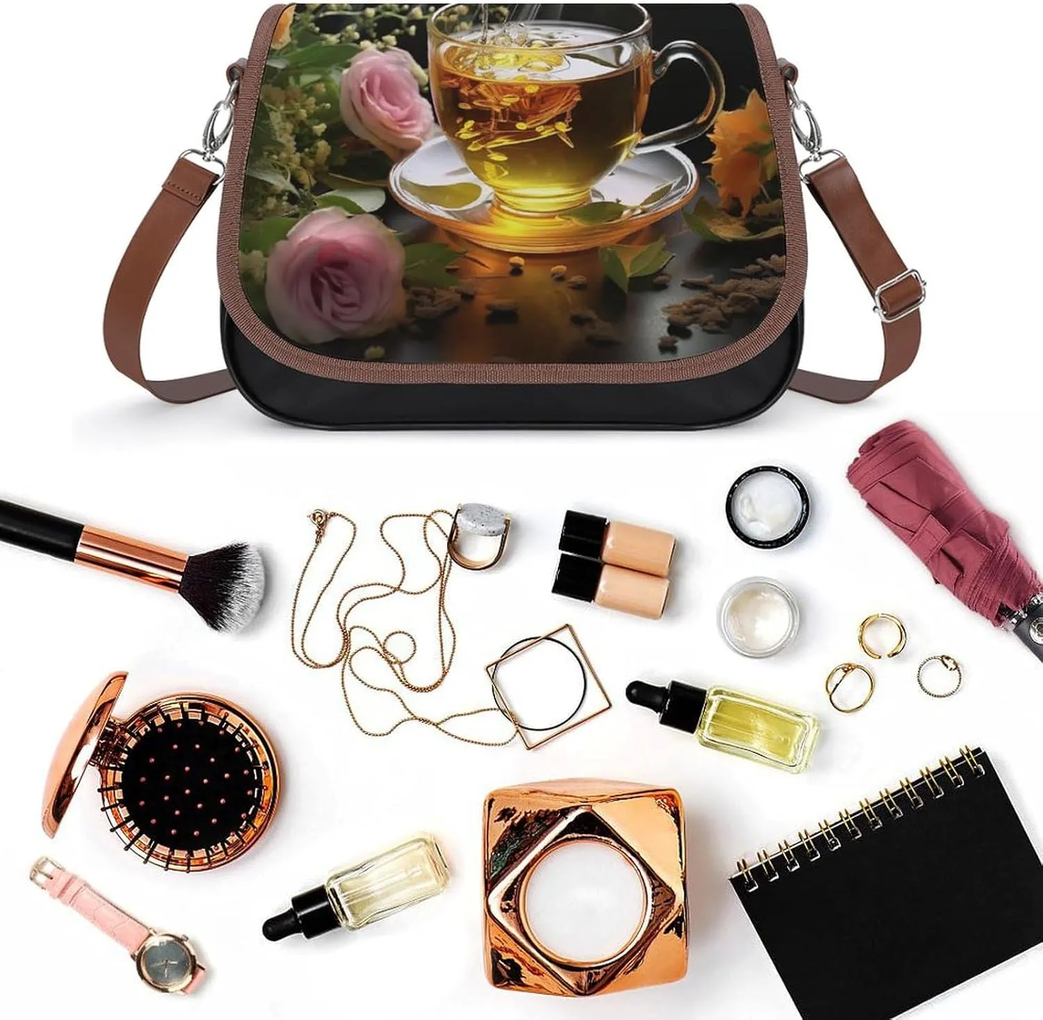 Dragonfly Green Crossbody Bags for Women,PU Leather Tote Bag for Women,Shoulder Bag Purse for Work Shopping Travel