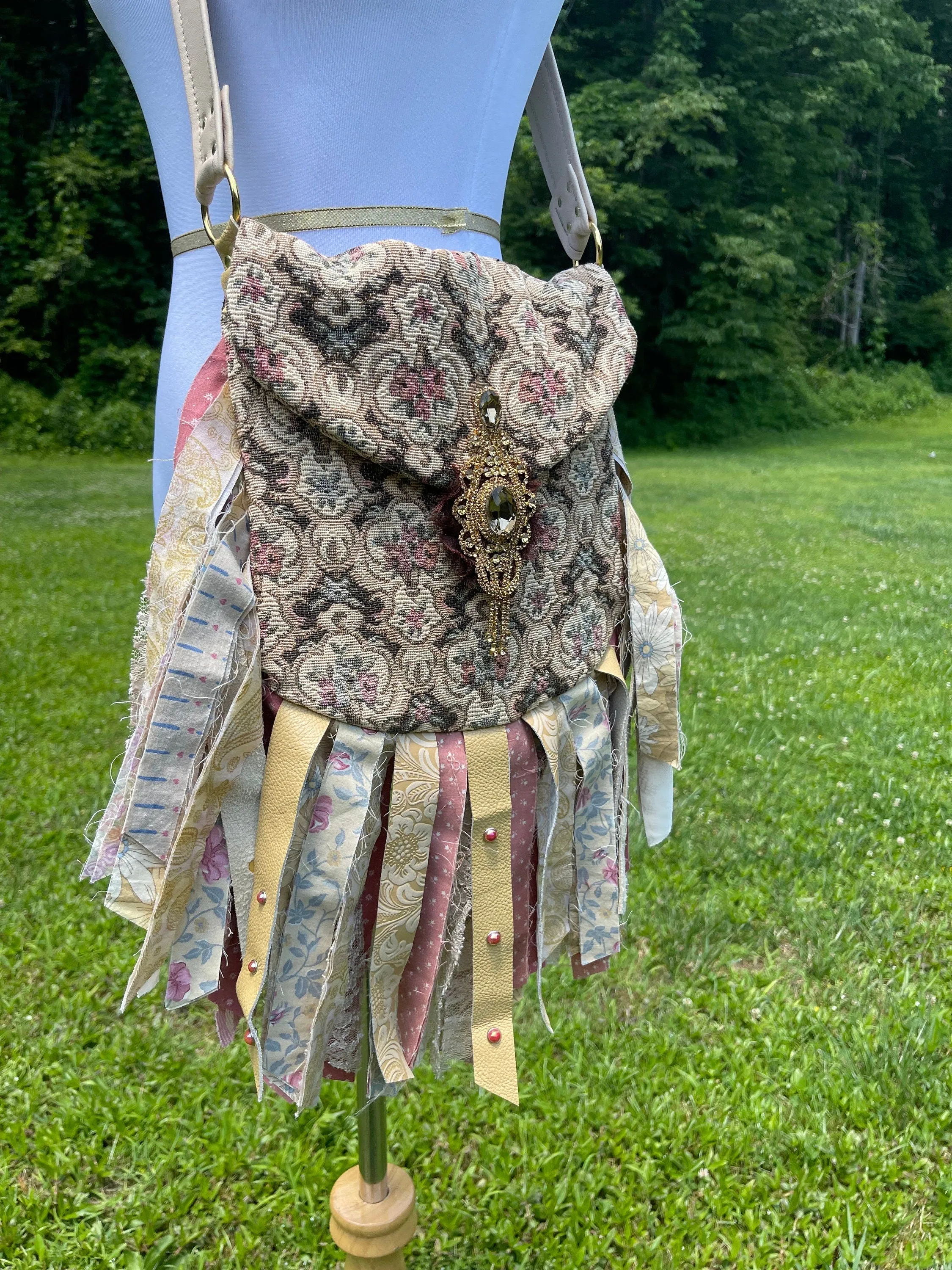 Earthy Angelic Fringe Purse, Festival Fringe Bag, Hippie Handbag, Boho Chic Embellished purse