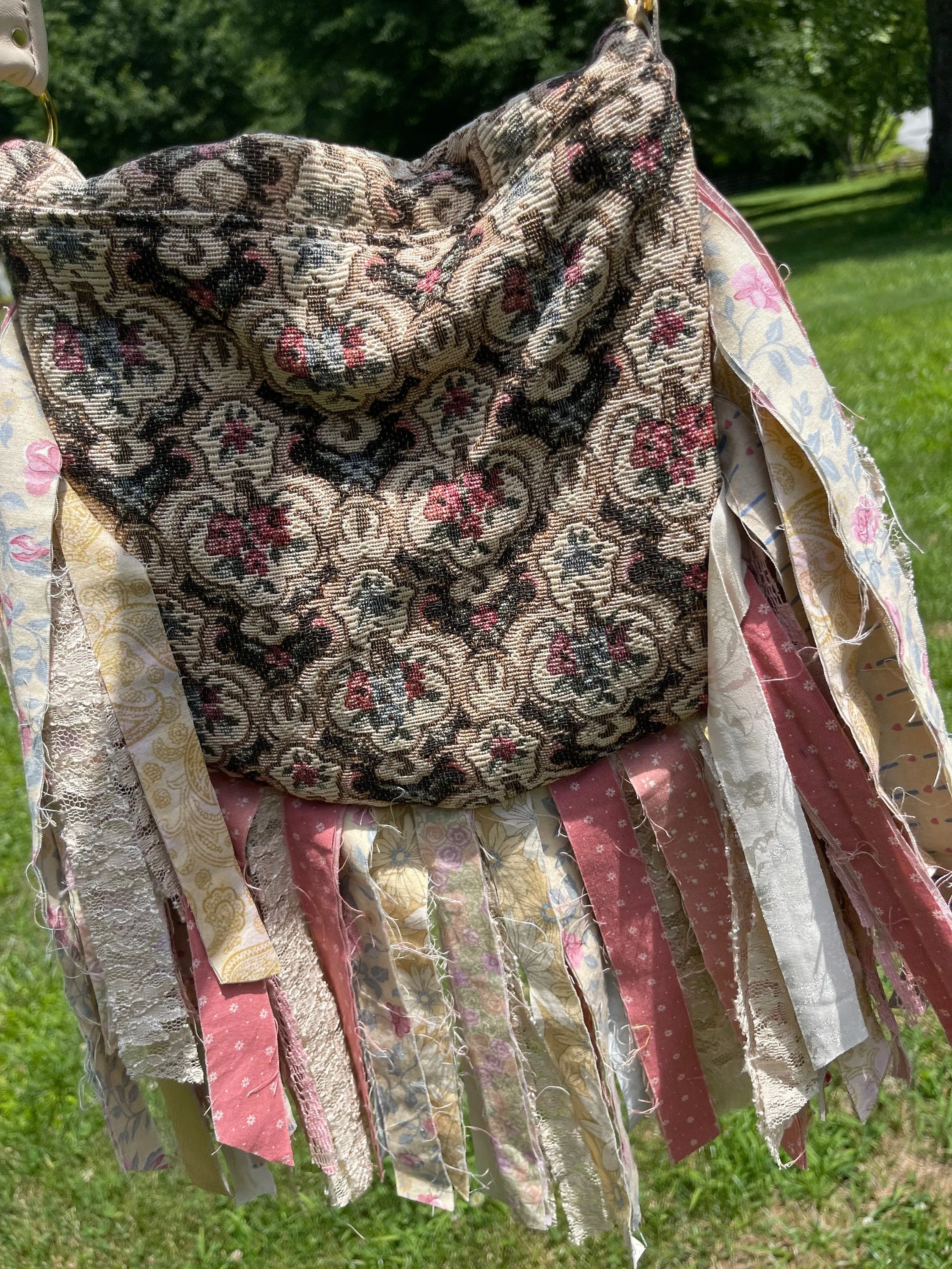 Earthy Angelic Fringe Purse, Festival Fringe Bag, Hippie Handbag, Boho Chic Embellished purse