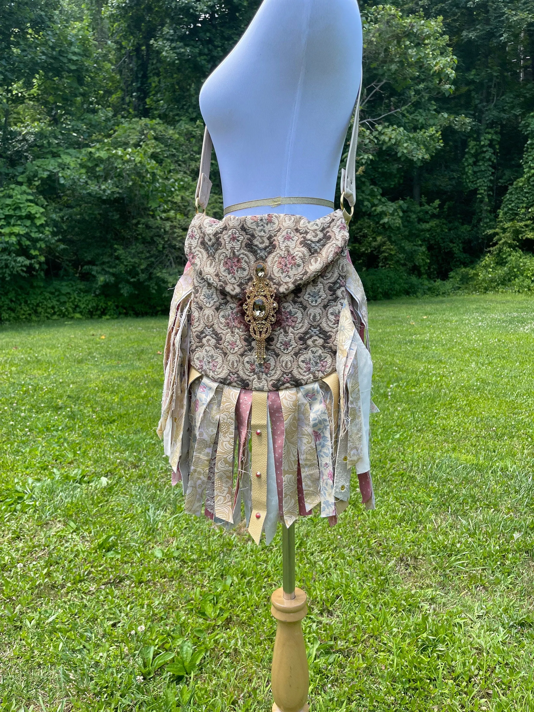 Earthy Angelic Fringe Purse, Festival Fringe Bag, Hippie Handbag, Boho Chic Embellished purse