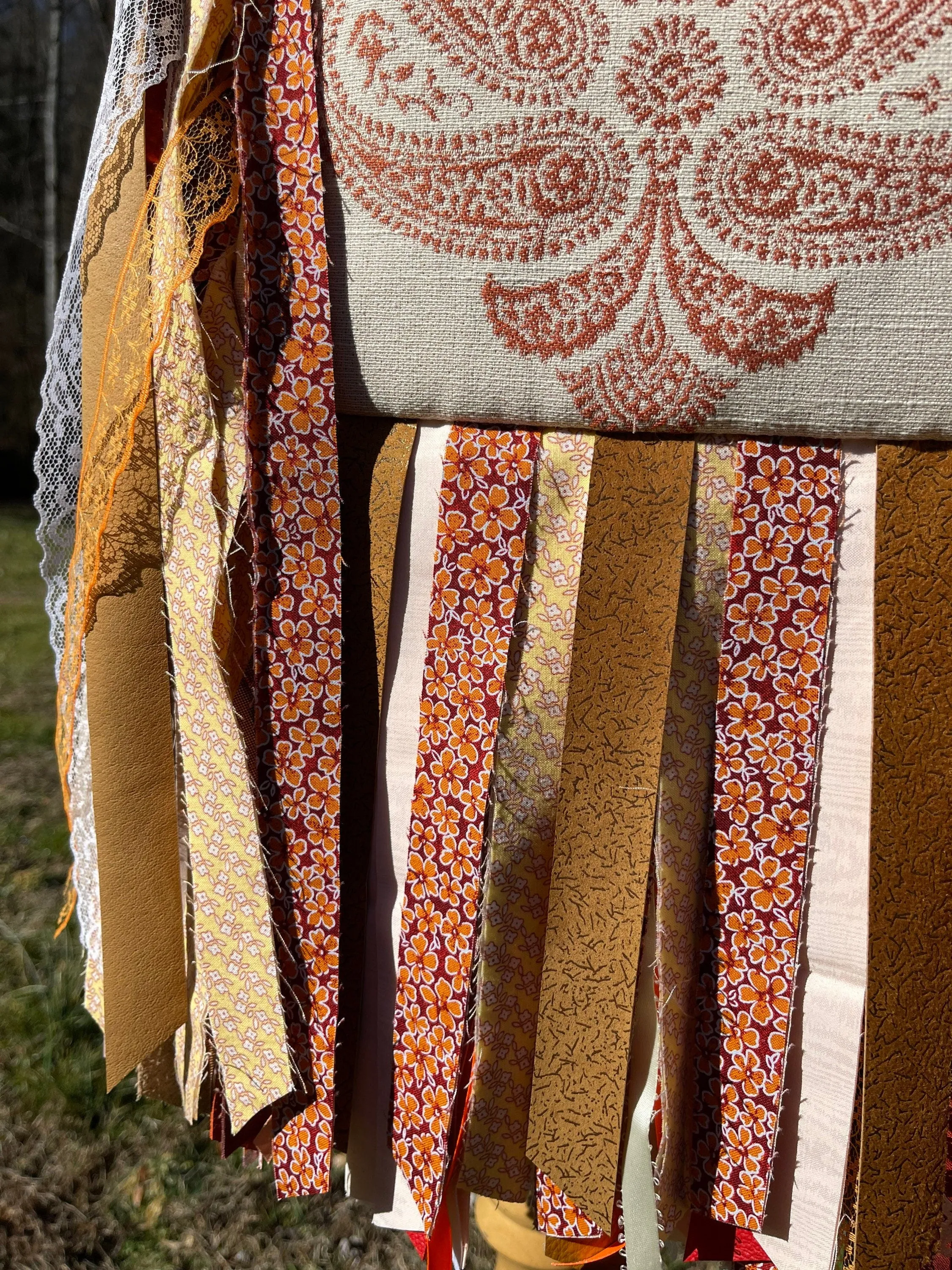 Earthy Orange and Beige Fringe Purse, Festival Fringe Bag, Hippie Style Shoulder Bag, Crossbody Boho Purse