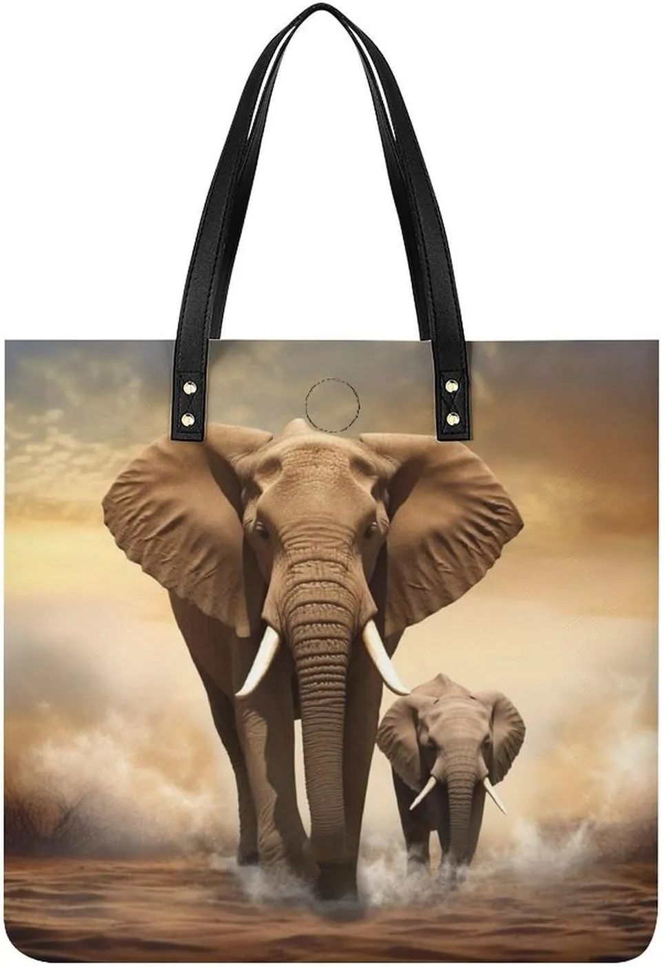 Elephants Tote Bag Durable Water-Resistant Handbags Lightweight Tote for Travel Work Book