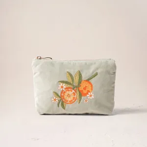 Elizabeth Scarlett - Orange Blossom Velvet Mini Pouch - Sage