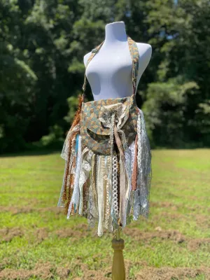 Embrace the Boho Vibe: Earthy Lace Fringe Purse, Hippie Handbag with Chic Embellishments!