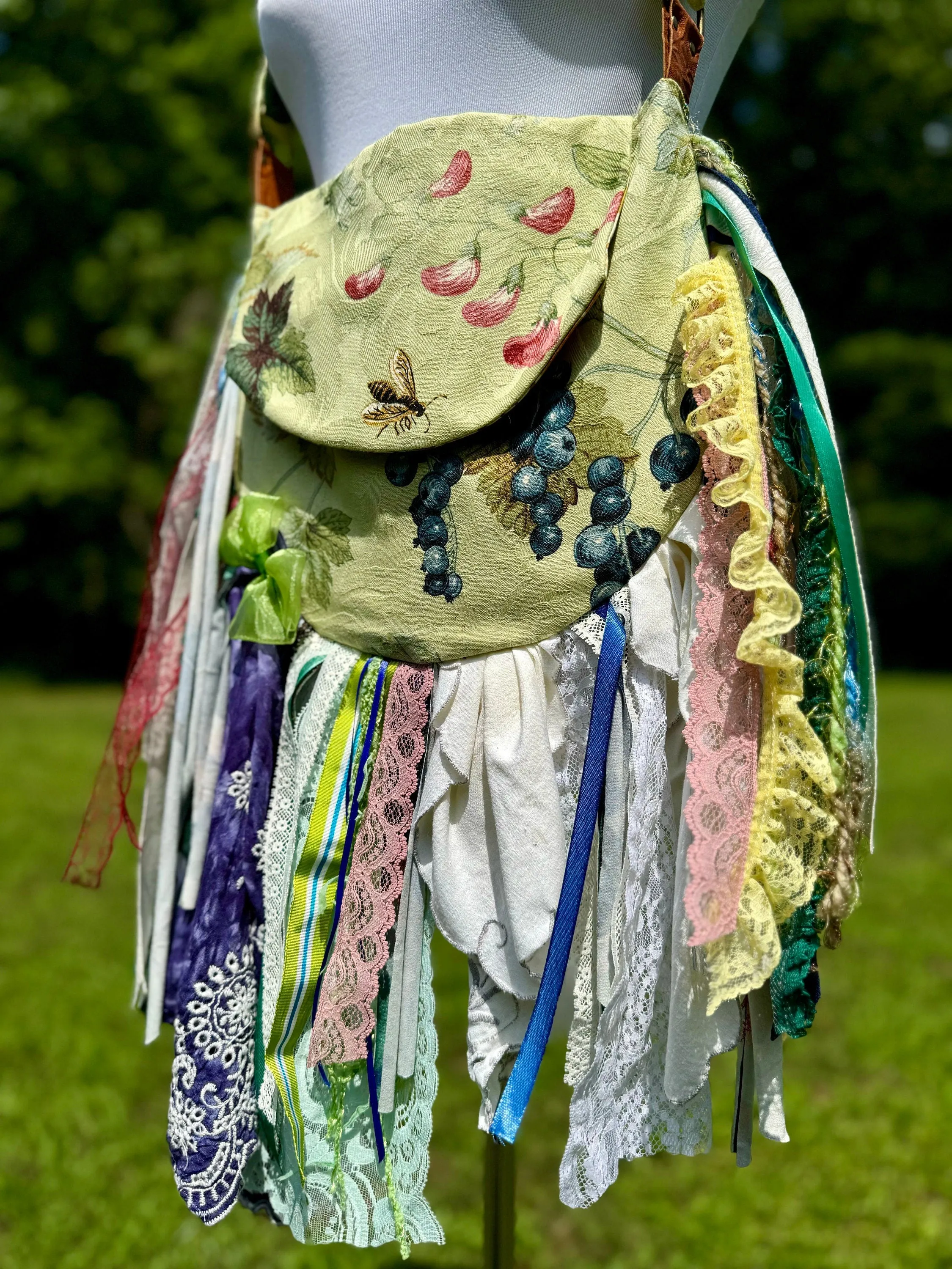 Embrace the Vintage Boho Vibe: Earthy Lace Fringe Purse, Hippie Handbag with Chic Embellishments!