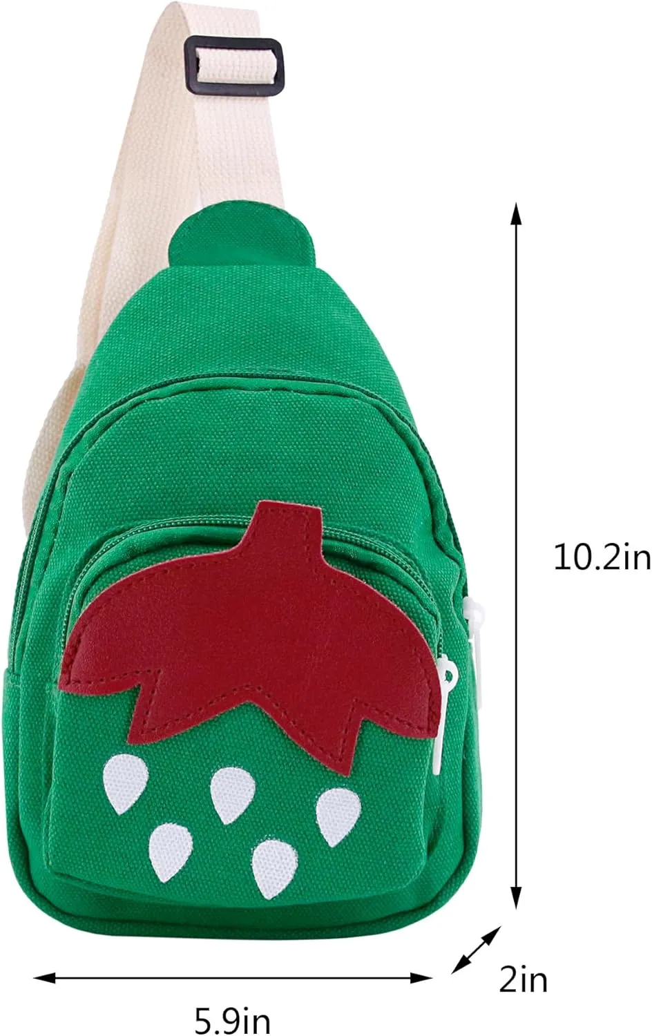 Erinaco Fruit Strawberry Sling Bags Canvas Shoulder Backpack CrossBody Backpack Casual Daypack