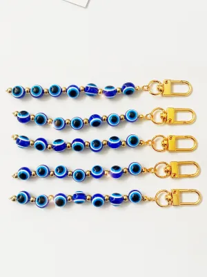 Evil Eye Beaded Swivel Keychain Clip