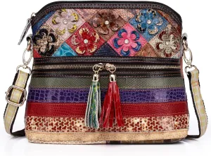 Eysee Crossbody Bag Women Multicolor, Leather Handbag Colorful Purses (Multicolour5)
