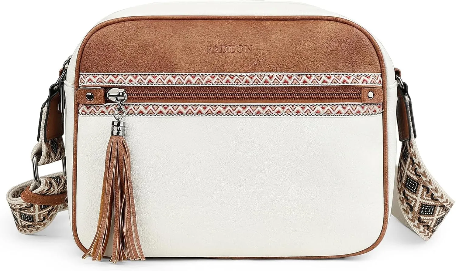 FADEON Crossbody Bags for Women Designer Vegan Leather Crossbody Purse Multi-pocket Medium Shoulder Bag with Card Slots