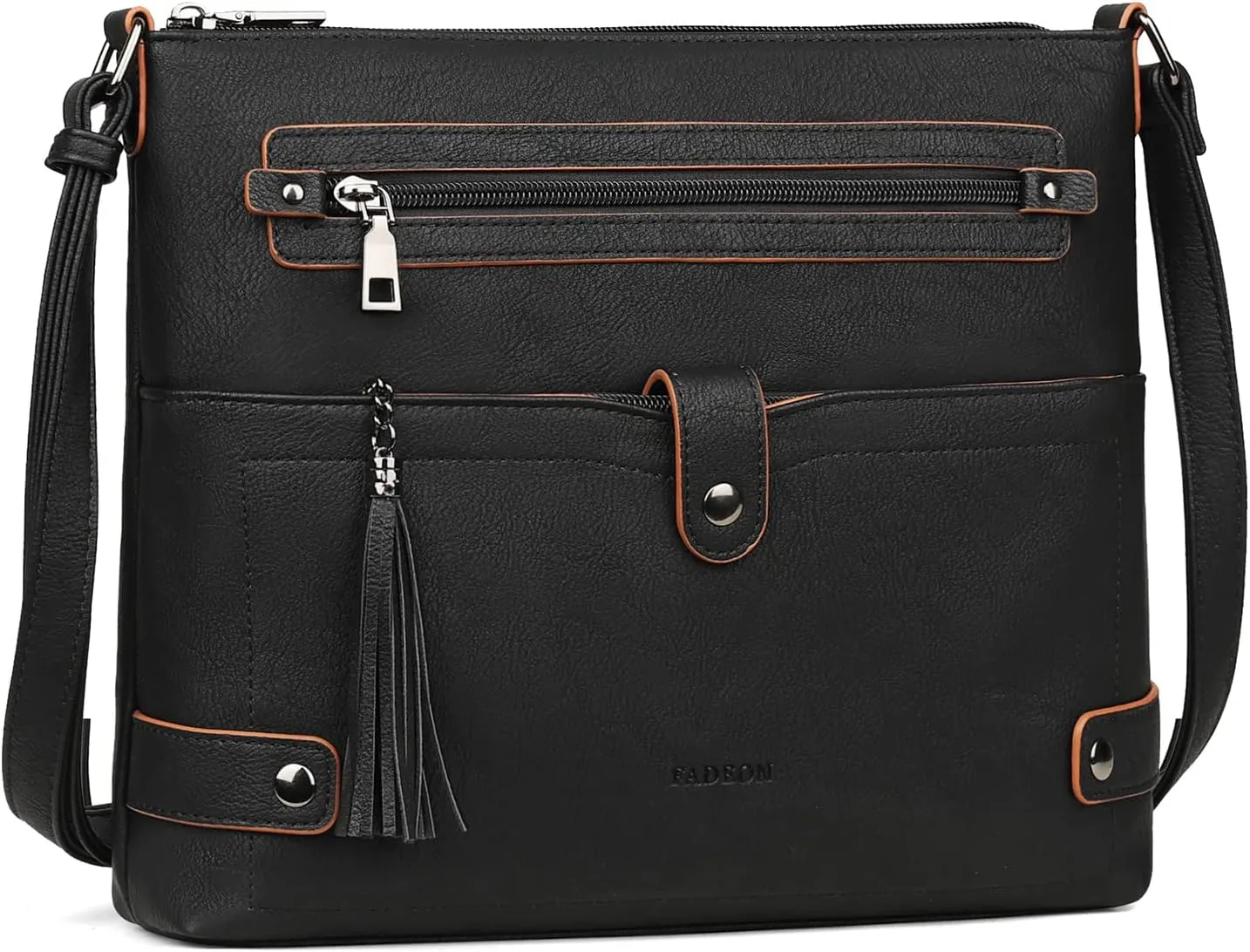 FADEON Large Crossbody Purses for Women Crossbody Bag, Designer Leather Cross Body Purses Multi Pocket Shoulder Bag