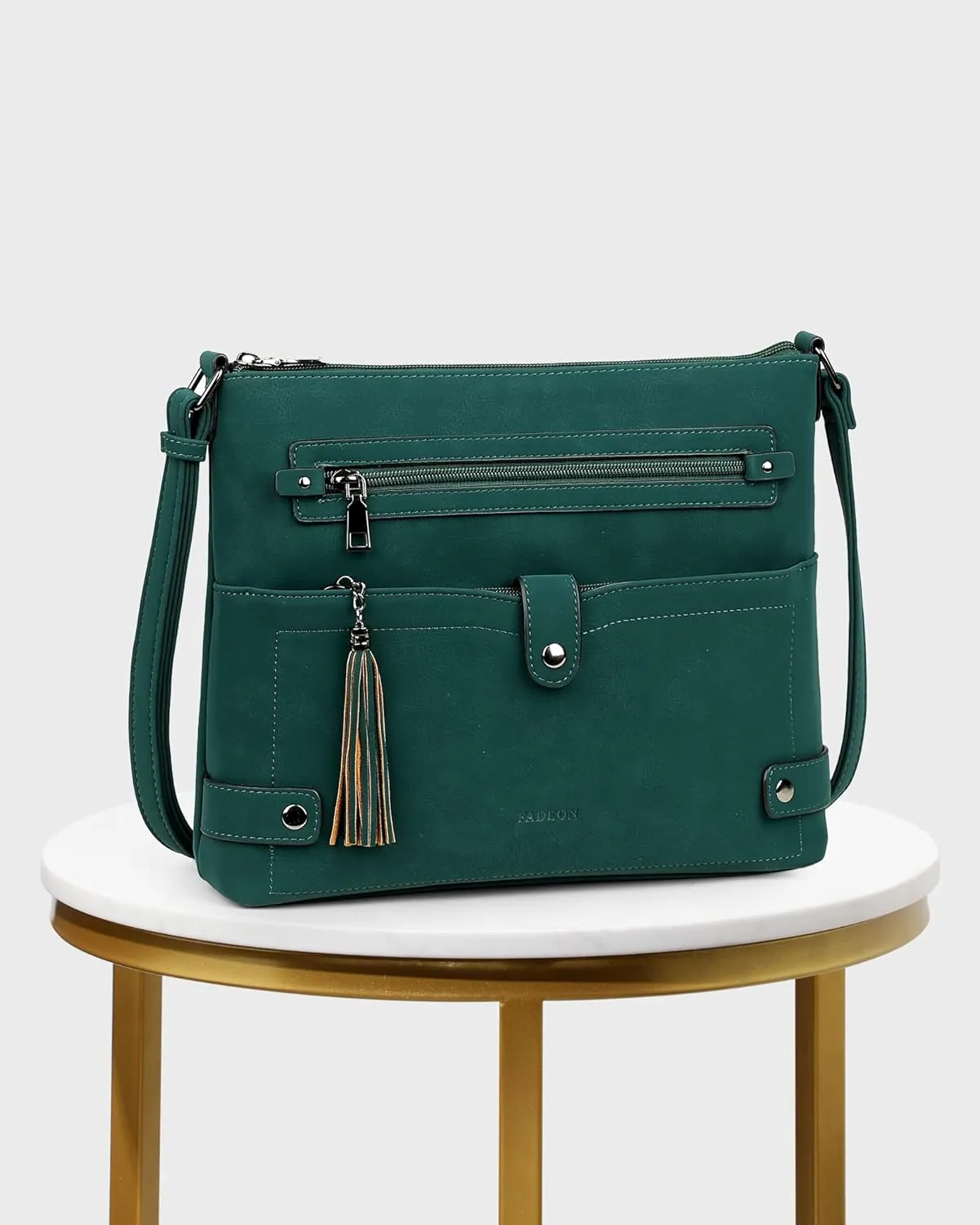 FADEON Large Crossbody Purses for Women Crossbody Bag, Designer Leather Cross Body Purses Multi Pocket Shoulder Bag