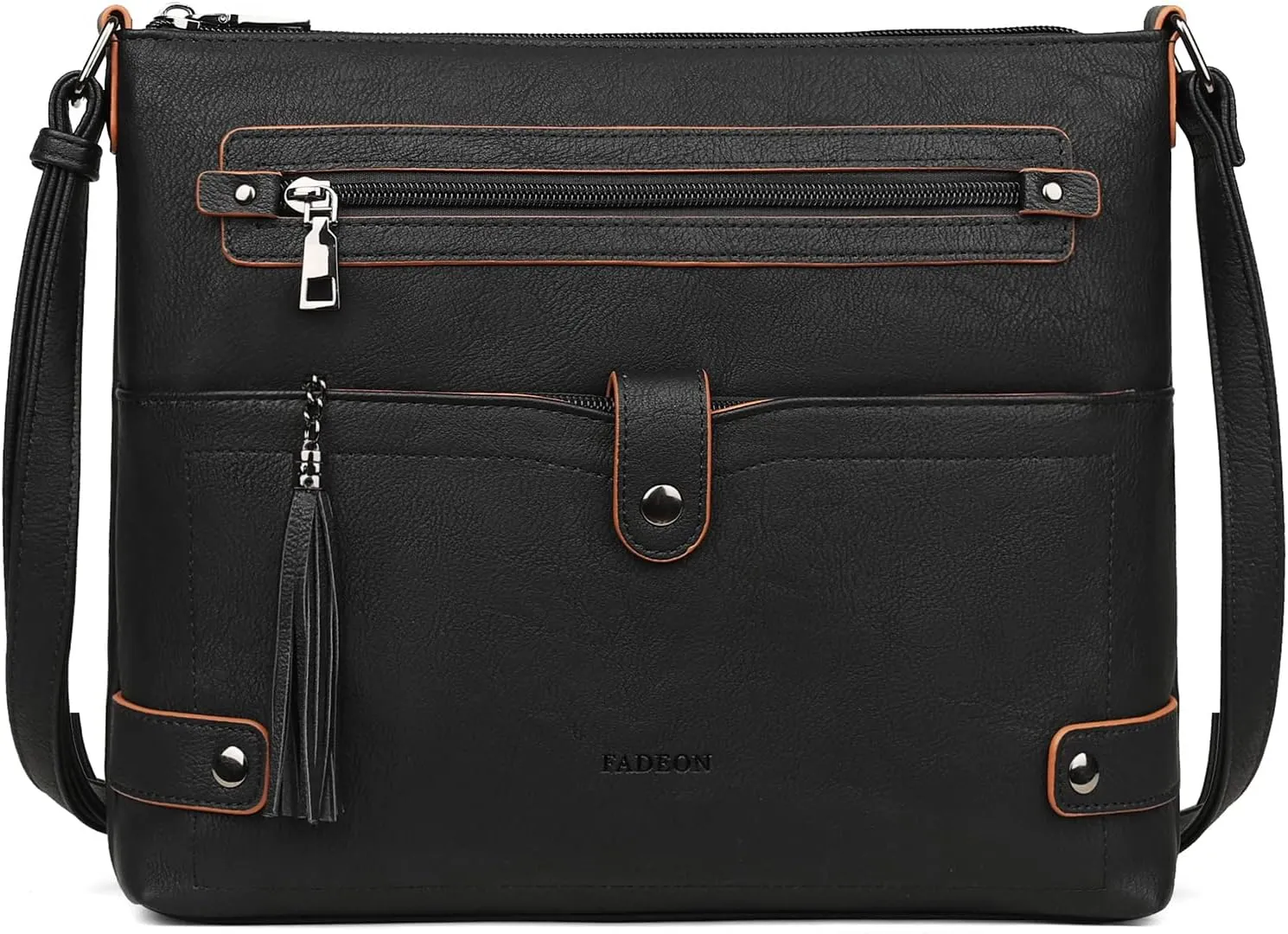 FADEON Large Crossbody Purses for Women Crossbody Bag, Designer Leather Cross Body Purses Multi Pocket Shoulder Bag