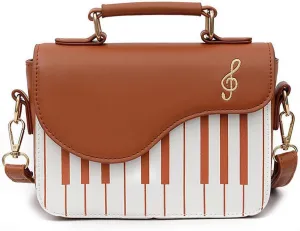 Fashion Shoulder Bag Purse for Women Teens Piano Keys Music Vintage Crossbody Bag PU Leather Top Handle Handbag