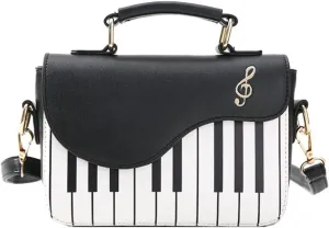 Fashion Shoulder Bag Purse for Women Teens Piano Keys Music Vintage Crossbody Bag PU Leather Top Handle Handbag