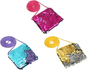 Fashionable Boys and Girls Sequins Coin Purse Square Bag Children's Wallet Mini Change Purse Boys and Girls Bag Coin Pouch Baby Handbag Random