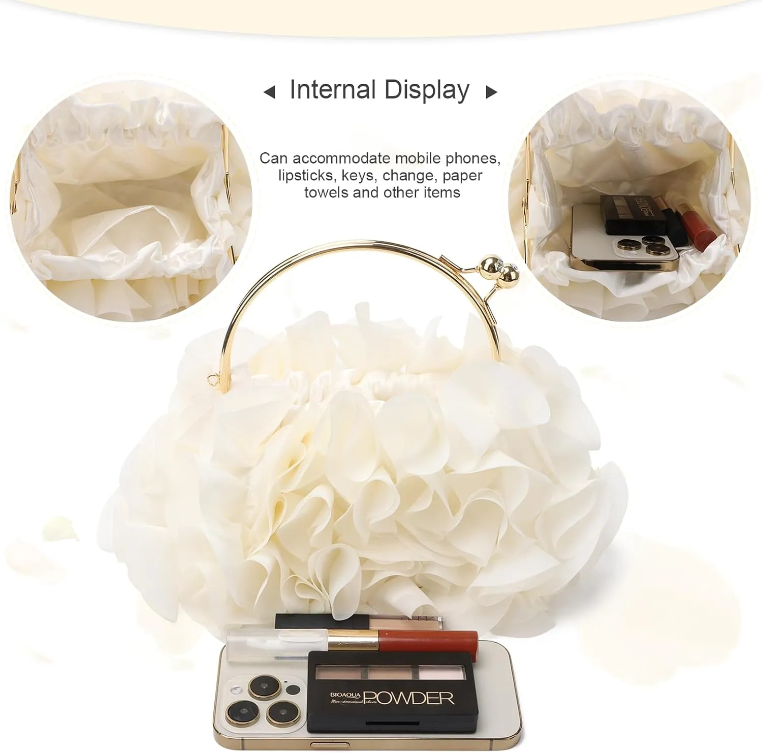 Floral Clutch Purses for Women Flower Evening Bag Wedding Purse Party Prom Handbags