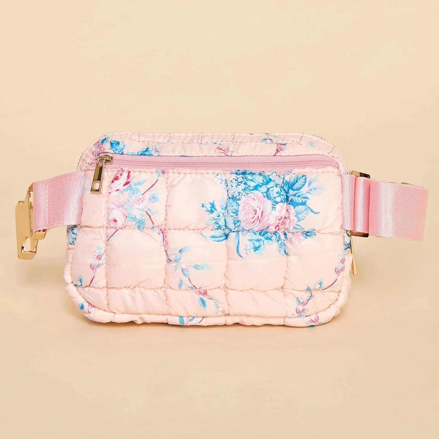 Floral Fanny Quilted Pack- Pink