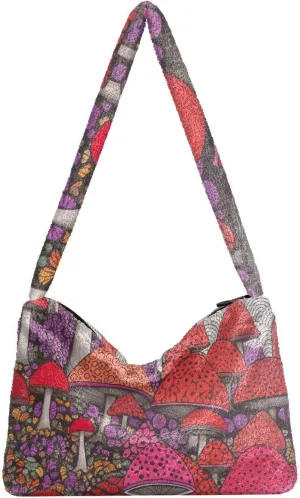 Floral Flower Texture Women's Shoulder Bag, Tote Shoulder Bag with Zipper, Shoulder Handbag Women