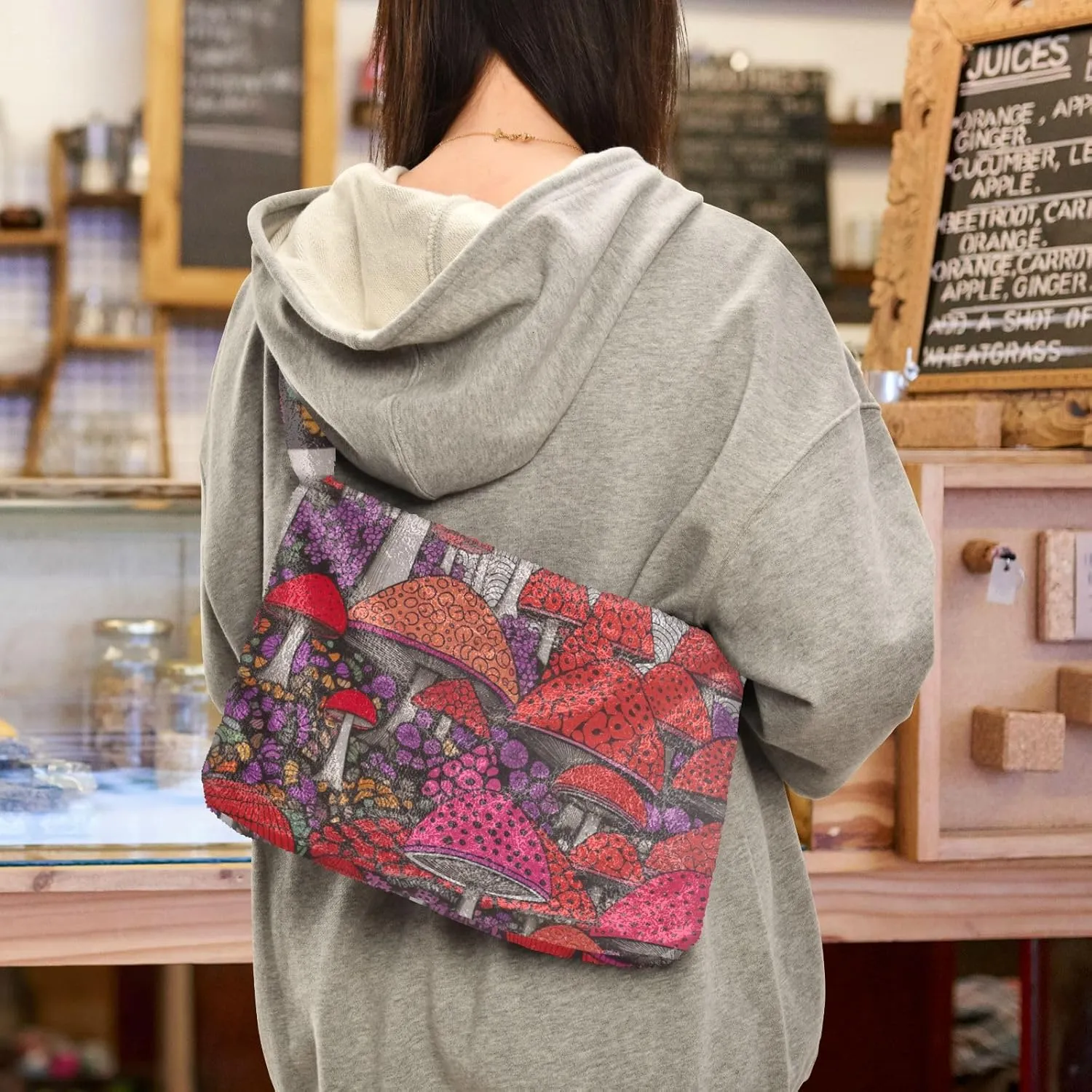 Floral Flower Texture Women's Shoulder Bag, Tote Shoulder Bag with Zipper, Shoulder Handbag Women