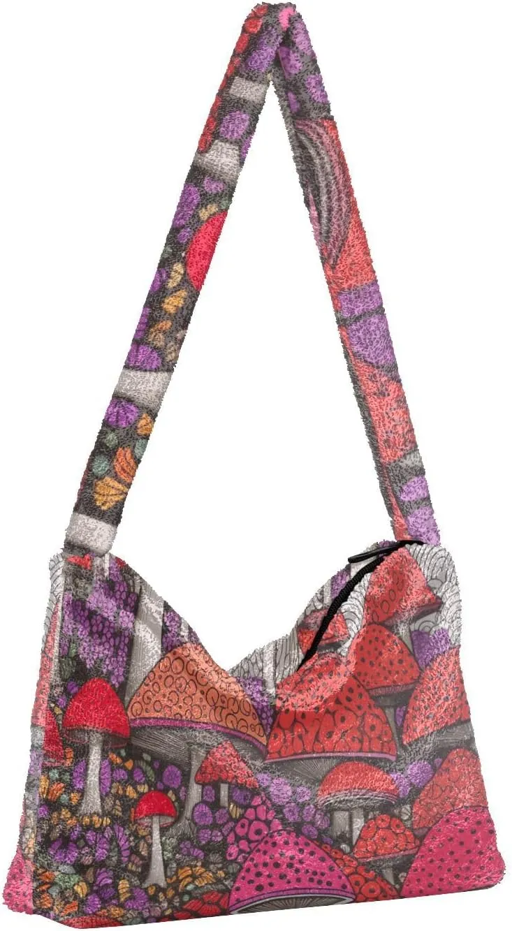Floral Flower Texture Women's Shoulder Bag, Tote Shoulder Bag with Zipper, Shoulder Handbag Women