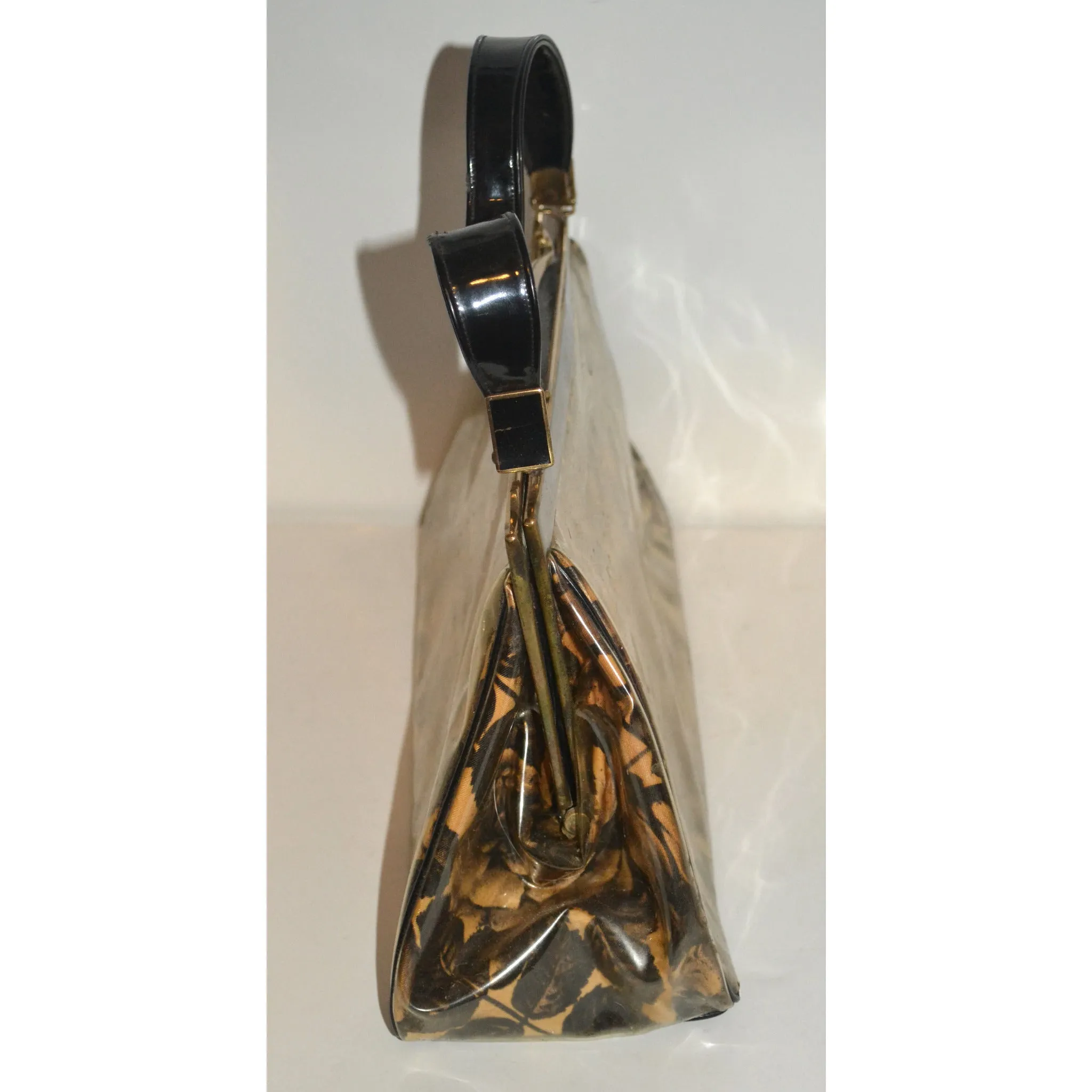 Floral Plastic Handbag By Rosenfeld