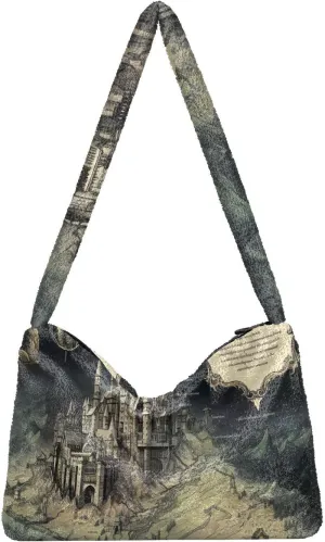 Floral Roses Watercolor Women Shoulder Bag, Book Tote Bag, Autumn Handbags