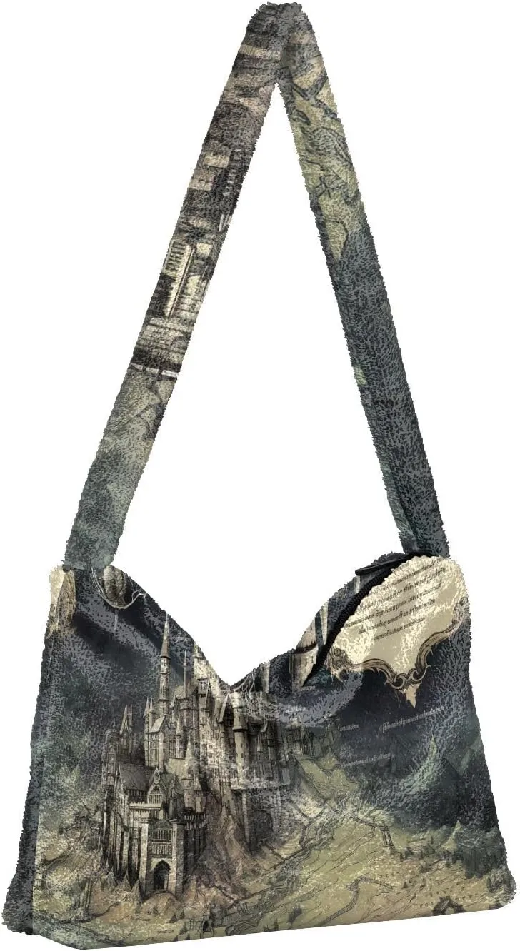 Floral Roses Watercolor Women Shoulder Bag, Book Tote Bag, Autumn Handbags