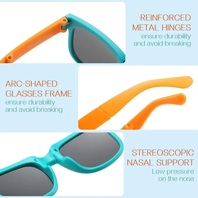 Foldable Sunglasses for Kids 1pc (Random Colour)