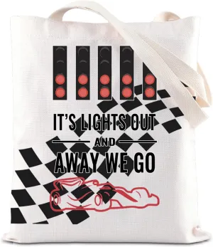 FOTAP Lights Out And Away We Go Handbag Motorsport Gift Racing Aesthetic Tote Bag Racing Gift