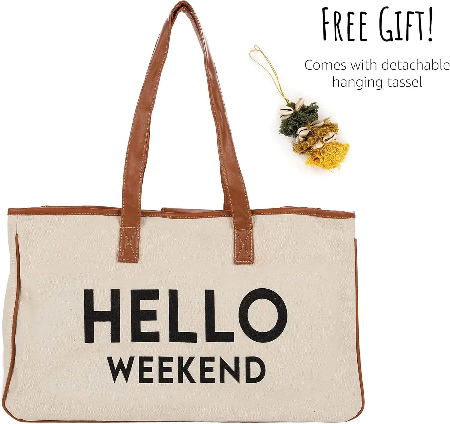 Funky Junque Premium Canvas Tote Bag with Inspirational Quote Lining