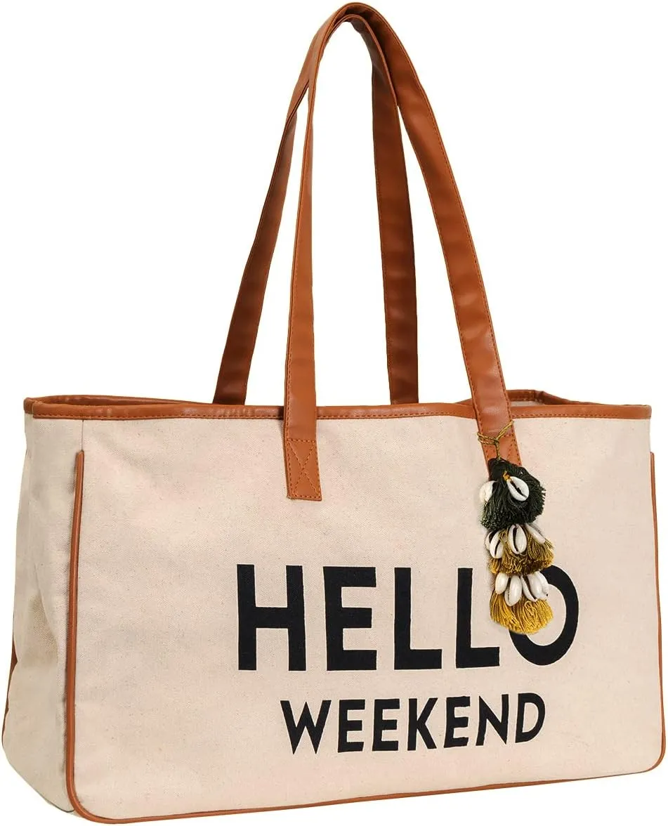 Funky Junque Premium Canvas Tote Bag with Inspirational Quote Lining